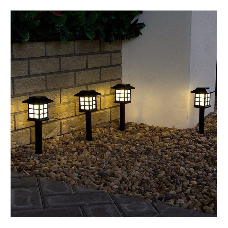 Pack X8 Luz Solar Con Estaca Exterior Tierra Jardín