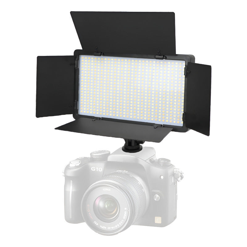 Luz Relleno Con Trípode Kit Profesional Reflector Pro 600led Negro Blanco Frío