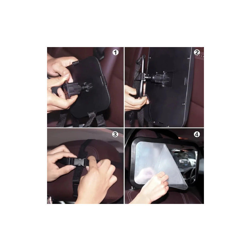 Espejo Retrovisor De Auto Para Seguridad De Niños Negro