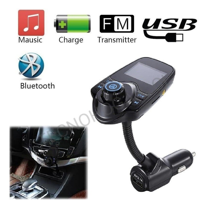 Transmisor Fm Audio Bluetooth Y Usb Cargador Para Autos 12v