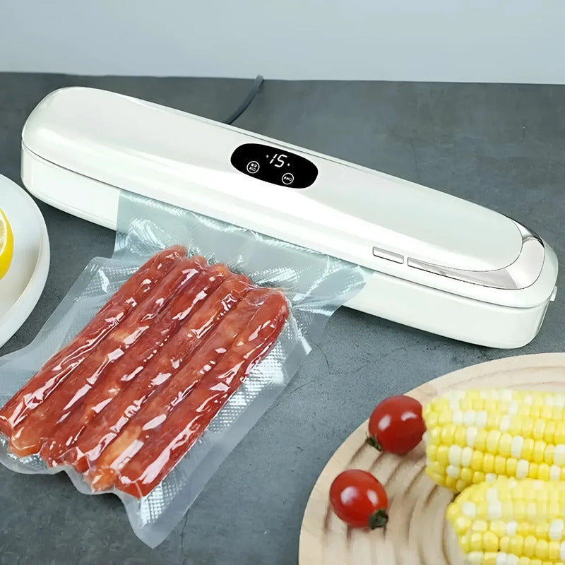 Sellador De Alimentos Al Vacio Selladora Automatica Blanco