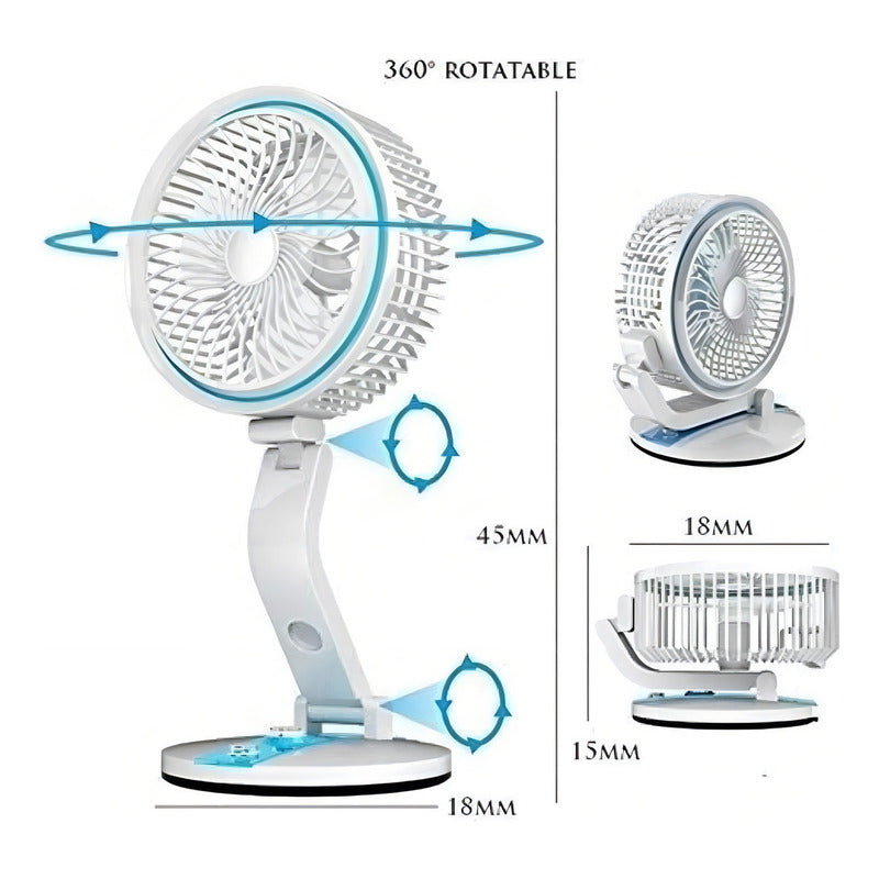 Ventilador De Mesa Genérica Ventilador Plegable Estructura Color Azul, 18 Cm