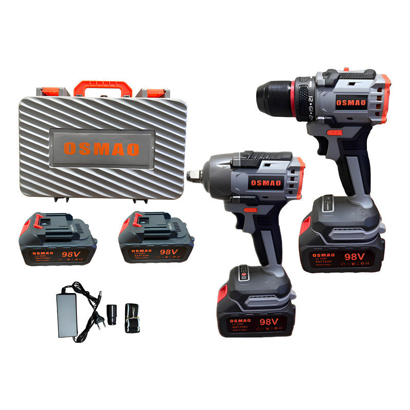 Kit 2 En 1 Llave De Impacto + Taladro 98v Inalambrico Osmao