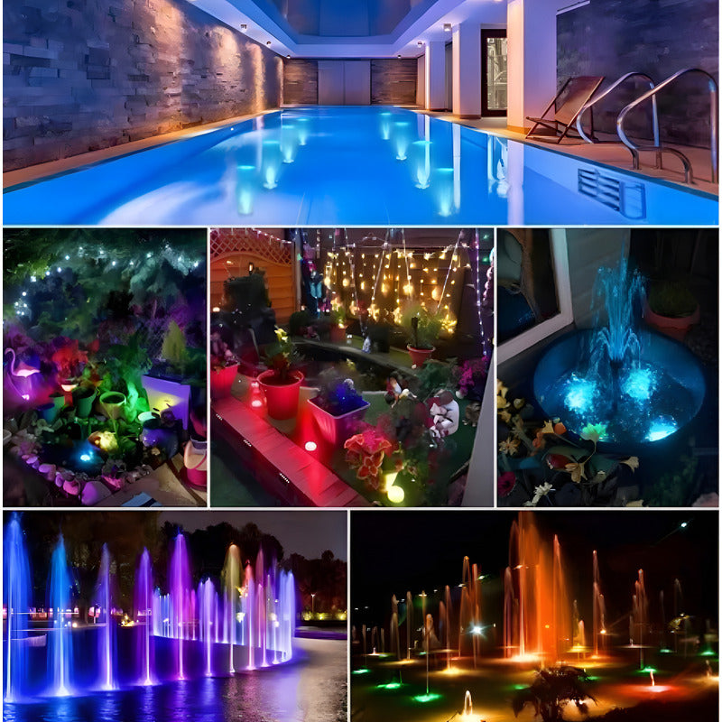 Pack X 4 Luz Led Sumergible Piscina Jacuzzi Decoraciones