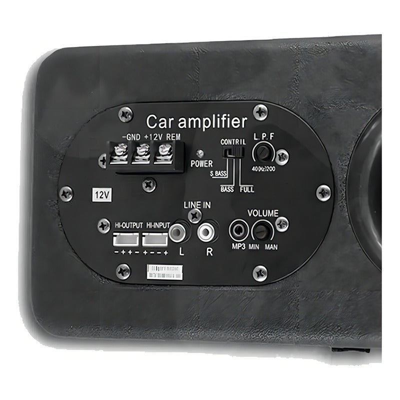 Subwoofer Amplificado Activo Kit Instalación Bajo Color Negro