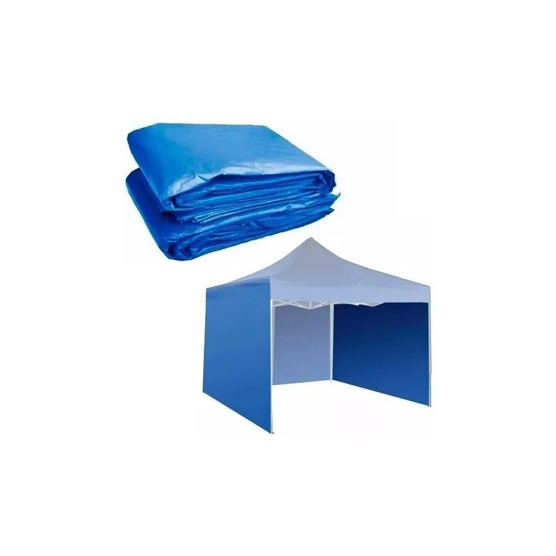 Pared Lateral Para Toldo 3x3 Azul 3 Paredes Funda Azul