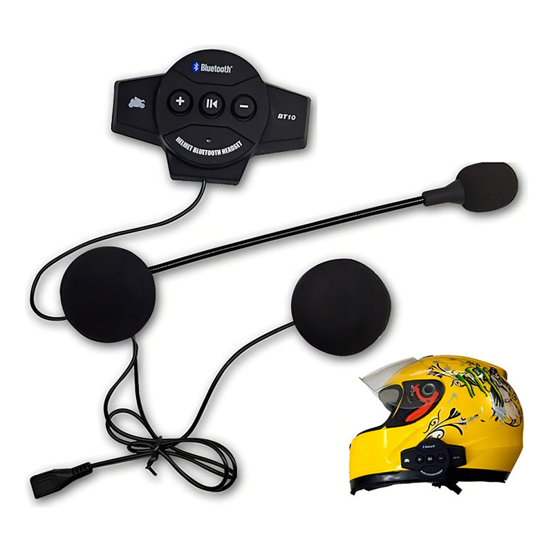 Audífonos Bluetooth Manos Libres Para Casco De Moto Color Negro
