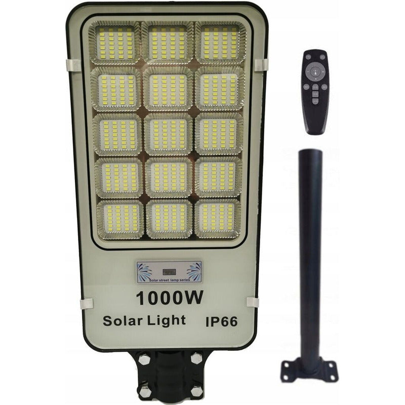 Pack X2 Foco Poste Solar 800watt Alumbrado Exterior  420 Led Negro Blanco