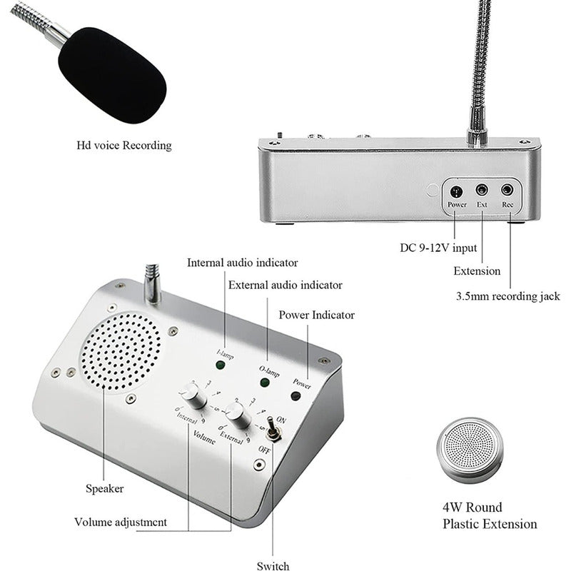 Intercomunicador Microfono Para Bancos Y Cajas Citofono Plateado