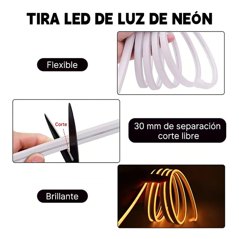 Tira Led Luz Rgb Neón Bluetooth Cinta 5 Metros Usb + Control Rgbic