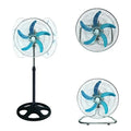 Ventiladores X4 De Pie Silencioso 150w Giro 360° Potente Negro Azul Plástico 5