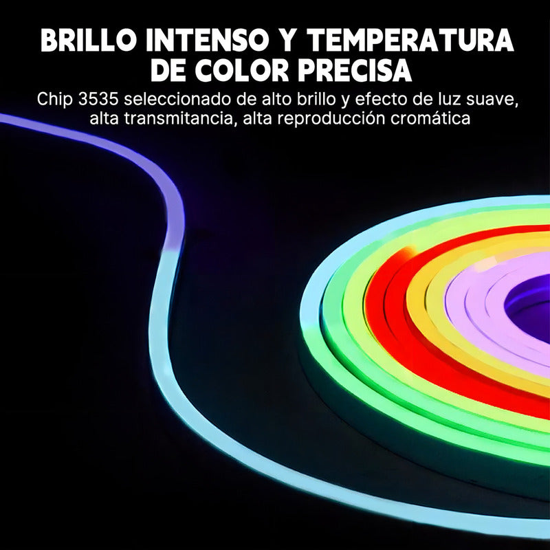 Tira Led Luz Rgb Neón Bluetooth Cinta 5 Metros Usb + Control Rgbic