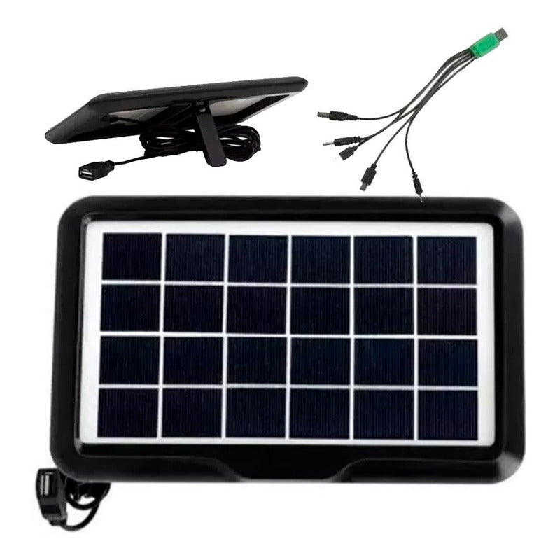 Cargador Panel Solar Portátil Celular Energía Solar Usb  Negro