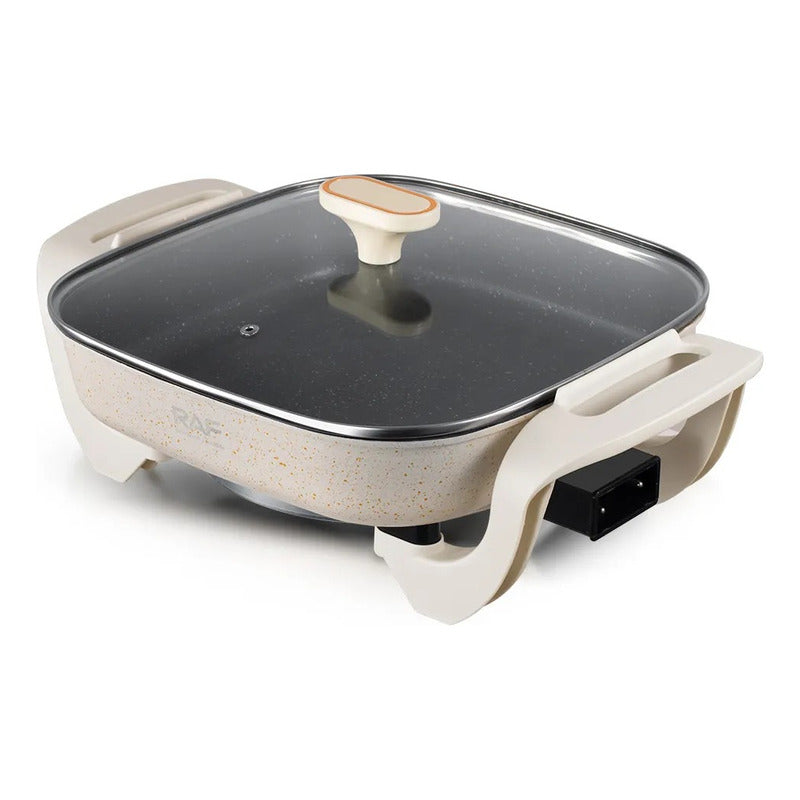 Olla Eléctrica Antiadherente Sartén Tapa De Vidrio 5l R.5400 Color Blanco Frecuencia 50hz-60hz 50 Hz X 60 Hz