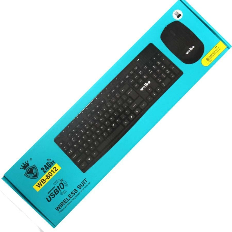 Teclado Y Mouse Con Teclado Numerico Inalambrico 2.4 Ghz Negro