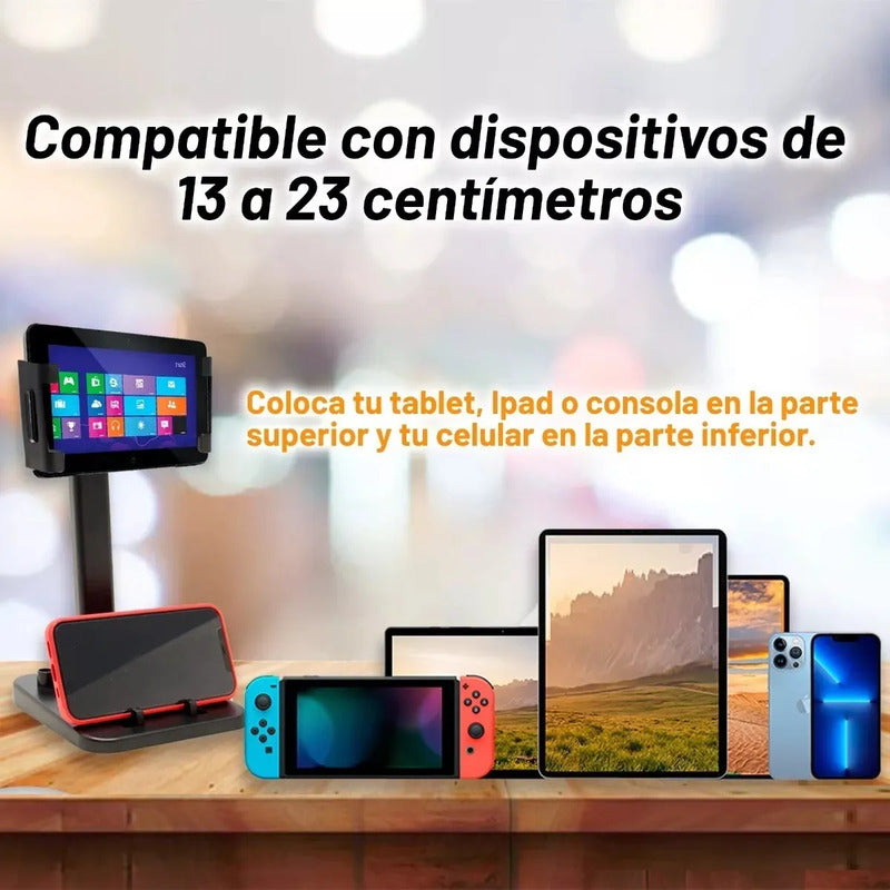 Soporte Base Porta Celular Tablet Ajustable Mesa Escritorio