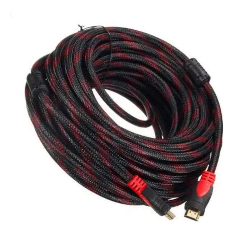 Cable 15 Mts Hdmi 4k Alta Velocidad Conector Bañado En Oro