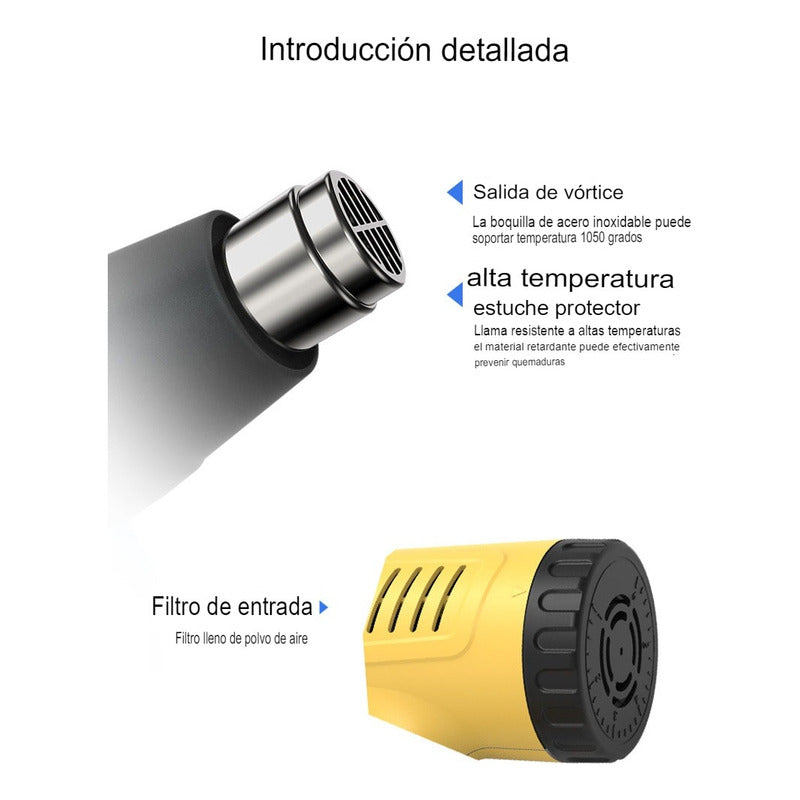Pistola De Calor Aire Caliente 2000w 650c Amarillo