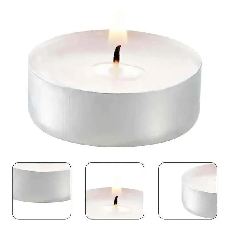 Pack Velas Tealight Blancas Decorativas Hogar Oficina 50/150 Blanco Lisa Sin Aroma 150 Velas