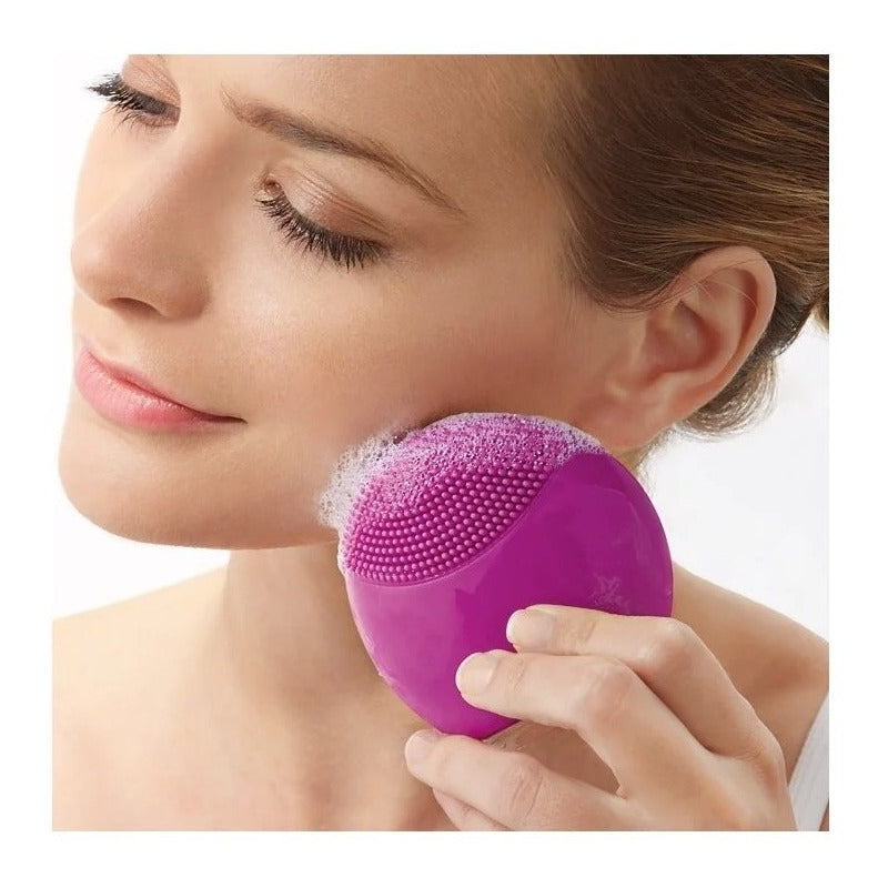 Limpiador Facial Exfoliante Vibratoria, Masaje Forever Rosa