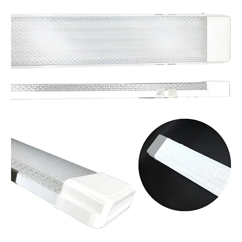 Tubo Led Con Base Canoa 18w 120cm Luz Fria Lisa Y Texturizad