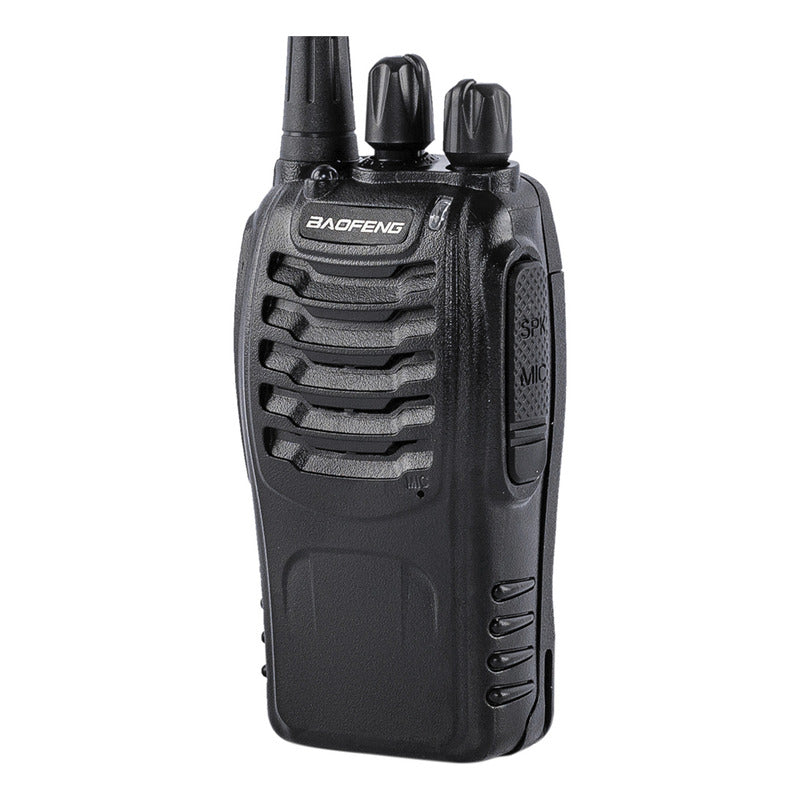 Walkie Talkie Bf-888s Negro Radio Transmisor Pack Duos Recargable Por Usb Con Linterna Led Integrada 16 Canales Uhf... 400-470 Mhz
