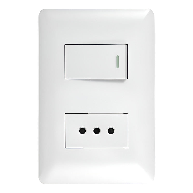 Interructor Apagador Tomacorriente 10a 250v Hogar Oficina Blanco