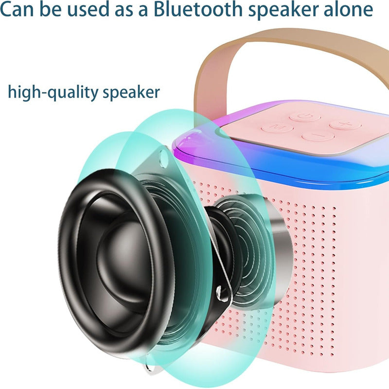 Parlante Con Micrófono Karaoke Bluetooth Portátil Radio Negro