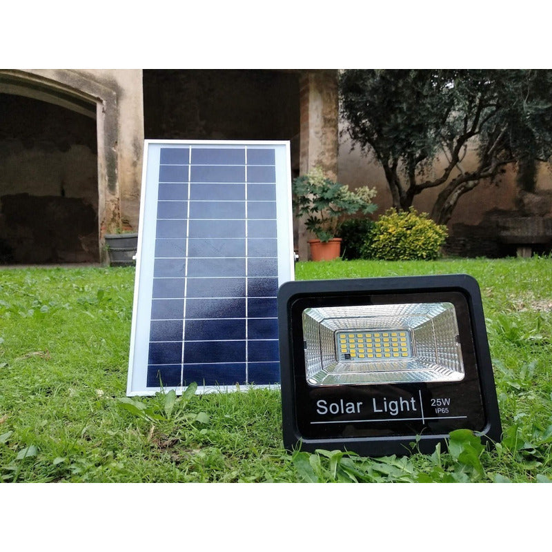 Focos Pack X2 100w + Panel Solar + Control Remoto Envio Grat Blanco Frío