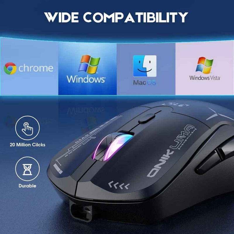 Mouse Ergonómico Gamer Inalámbrico D5 3.0 Usb 3600 Dpi Negro