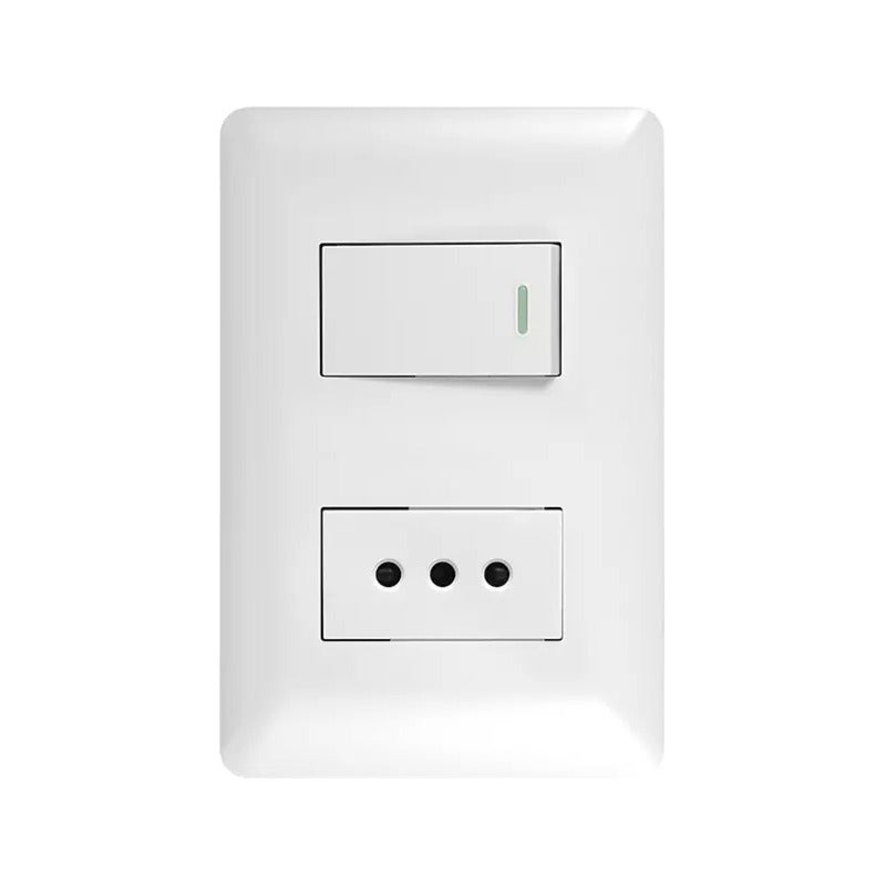 Pack X12 Interructor Tomacorriente 10a 250v Hogar Oficina Blanco