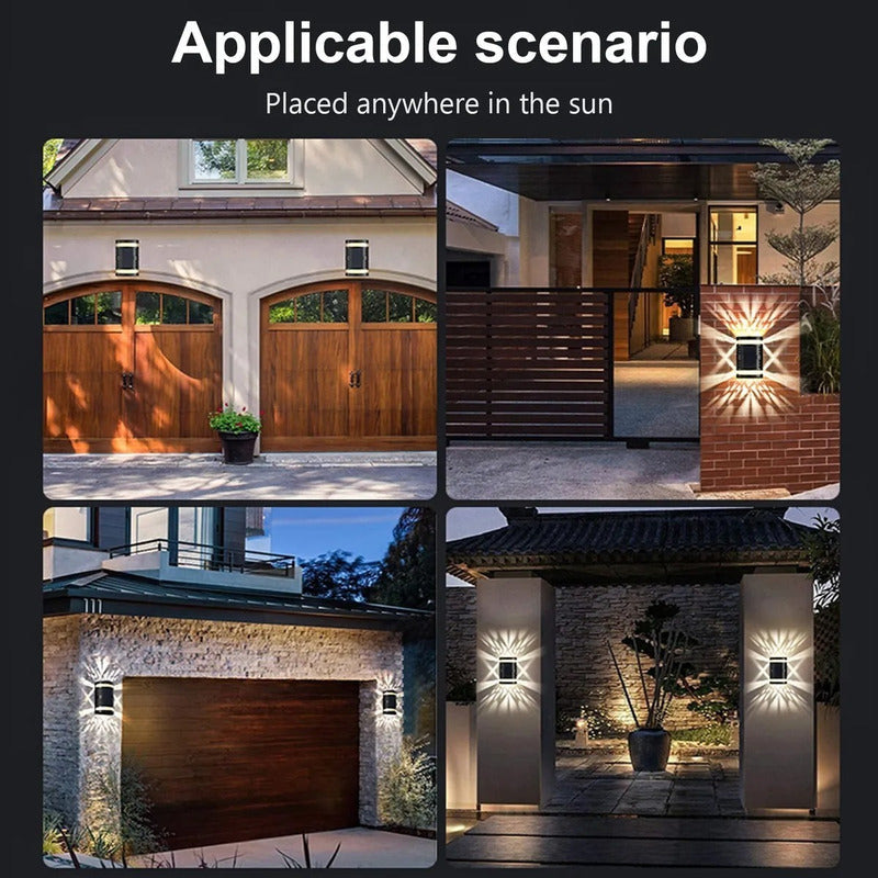 Aplique Solar Exterior Luz Jardin Grande Resiste Lluvia