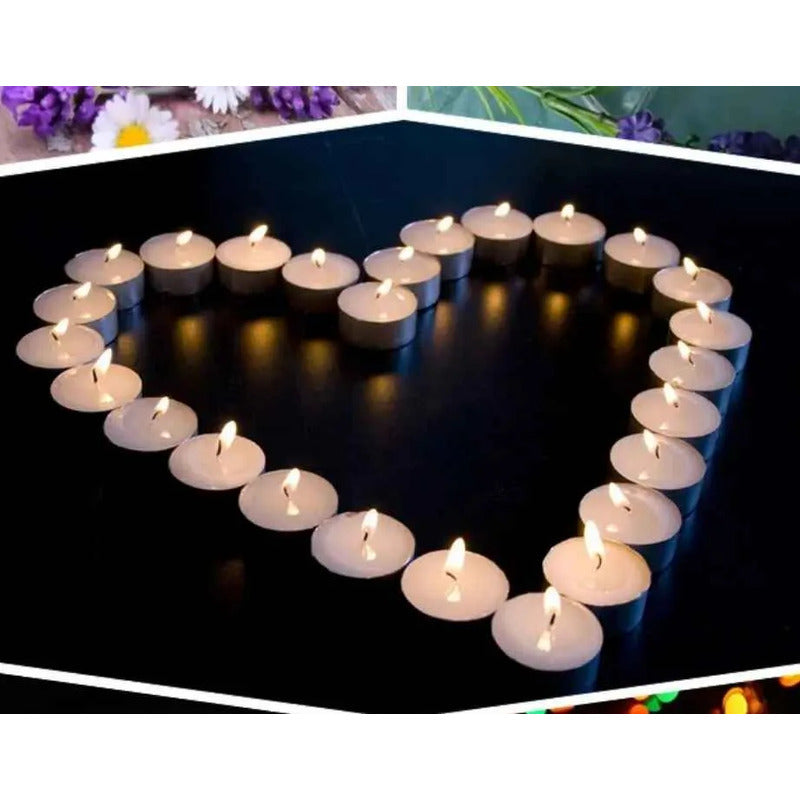 Pack Velas Tealight Blancas Decorativas Hogar Oficina 50/150 Blanco Lisa Sin Aroma 50