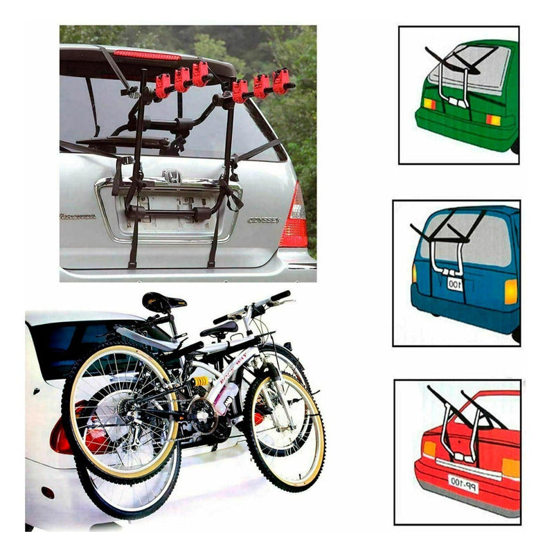 Porta Bicicleta Auto Soporte Con Capacidad Para 3 Bicicletas Negro
