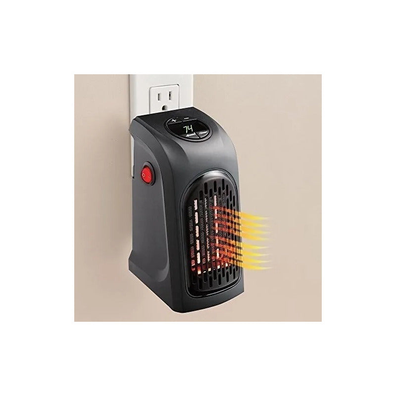 2 Calefactores Portátil Electrico 400w + Adaptador Negro