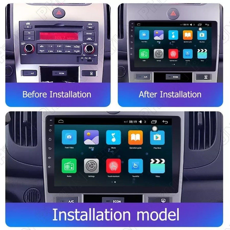 Bisel Radio Pantalla Kia Cerato Koup 2008 - 2013 9  Plateado