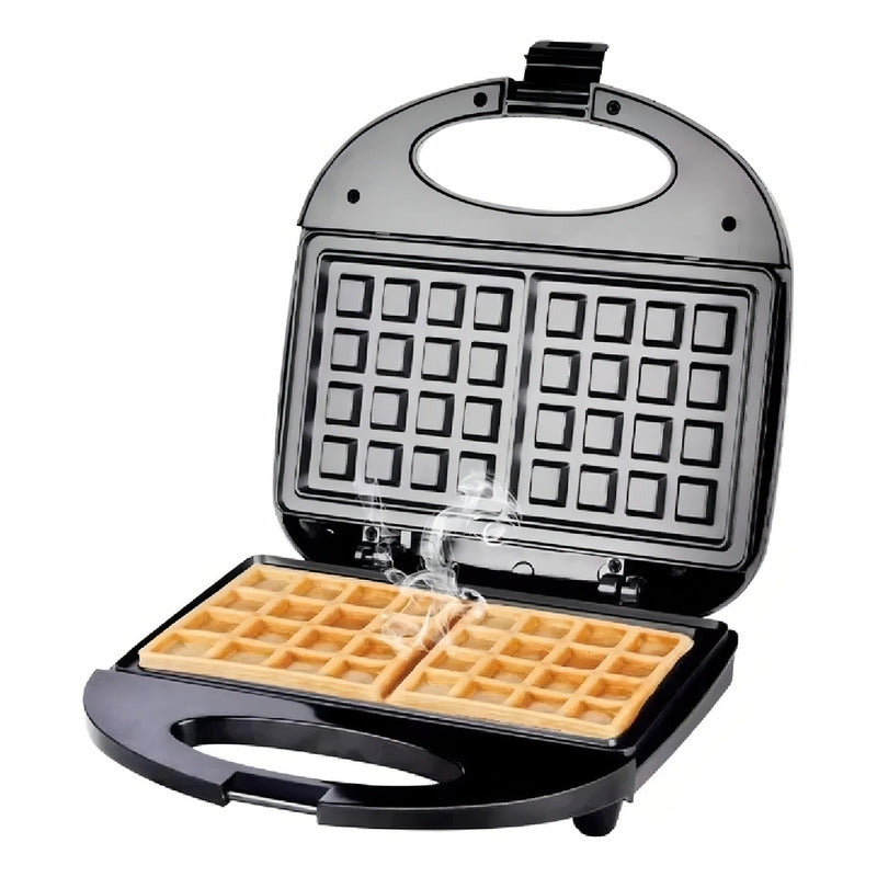 Máquina De Hacer Waffles Antiadherente Raf 242 Negro 2 Porciones
