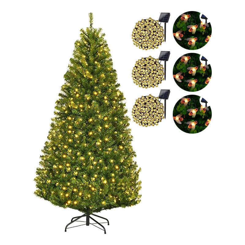 Arbol De Navidad Con Base + 6 Luces Solares Modelos Variados