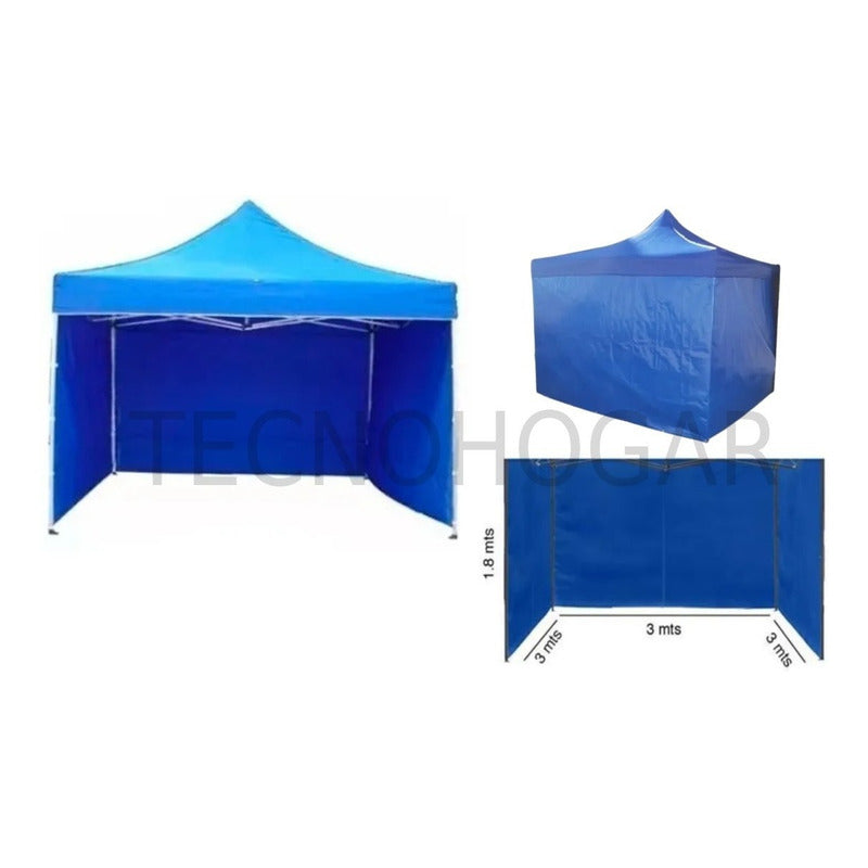 Pared Lateral Para Toldo 3x3 Azul 3 Paredes Funda Azul
