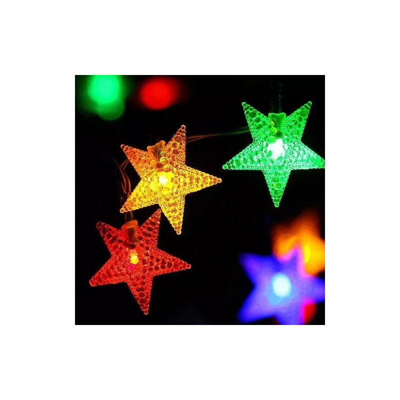 Estrellas Led Multicolor Navidad Guirnalda Lineal Solar Multicolor