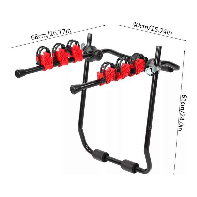 Porta Bicicleta Con Capacidad Para 3 Bicicletas Soporte Auto Negro