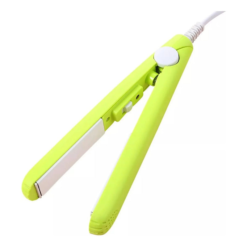 Mini Plancha Eléctrica Alisadora De Pelo De Cerámica Viaje Verde