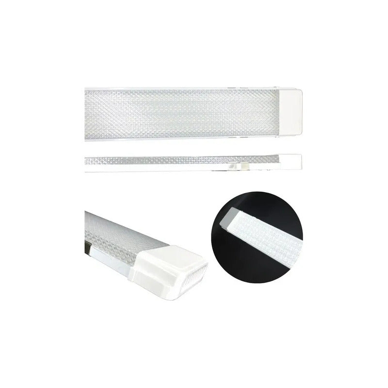 Tubo Led Con Base Canoa 18w 120cm Luz Fria Lisa Y Texturizad