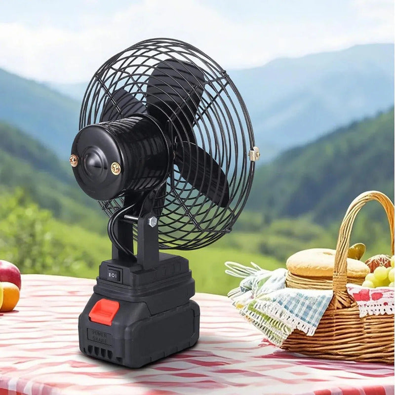 Ventilador Camping Con Bateria Escritorio Recargable Inalamb 15 Cm Negro