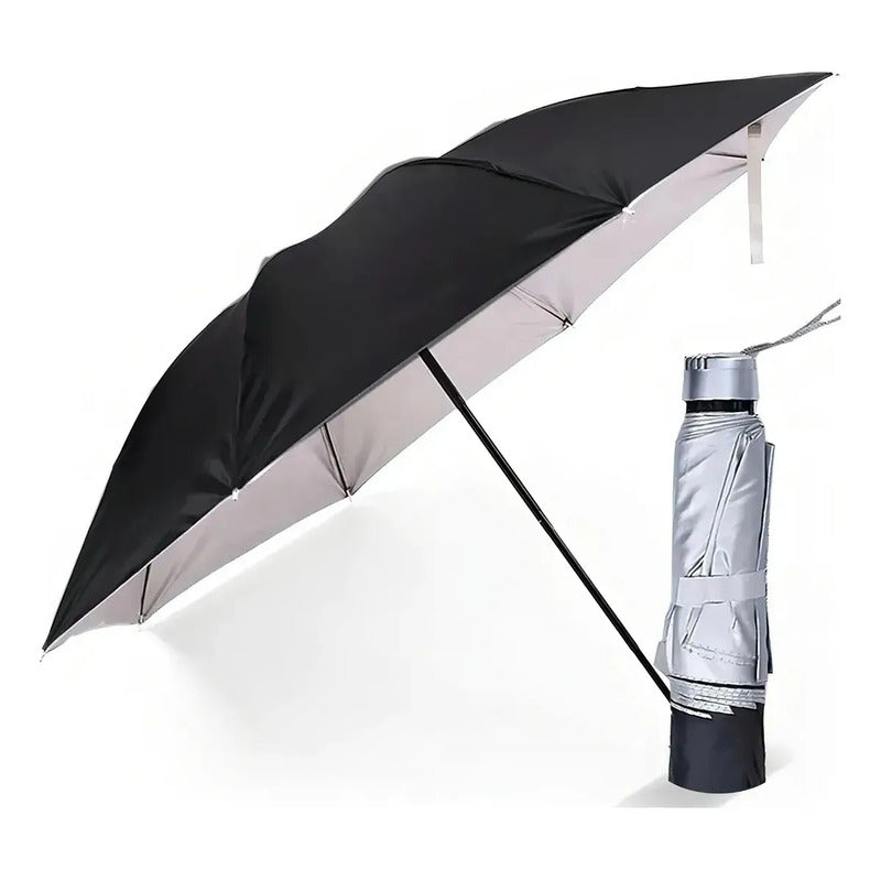 Paraguas Lluvia Plegable Sombrilla Quita Sol Impermeable Ret Negro