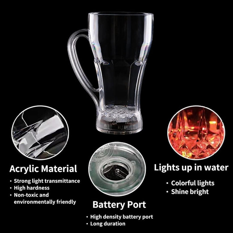 Pack X4 Vasos Luminosos Led Tazón De Colores Copete Cotillon Colores