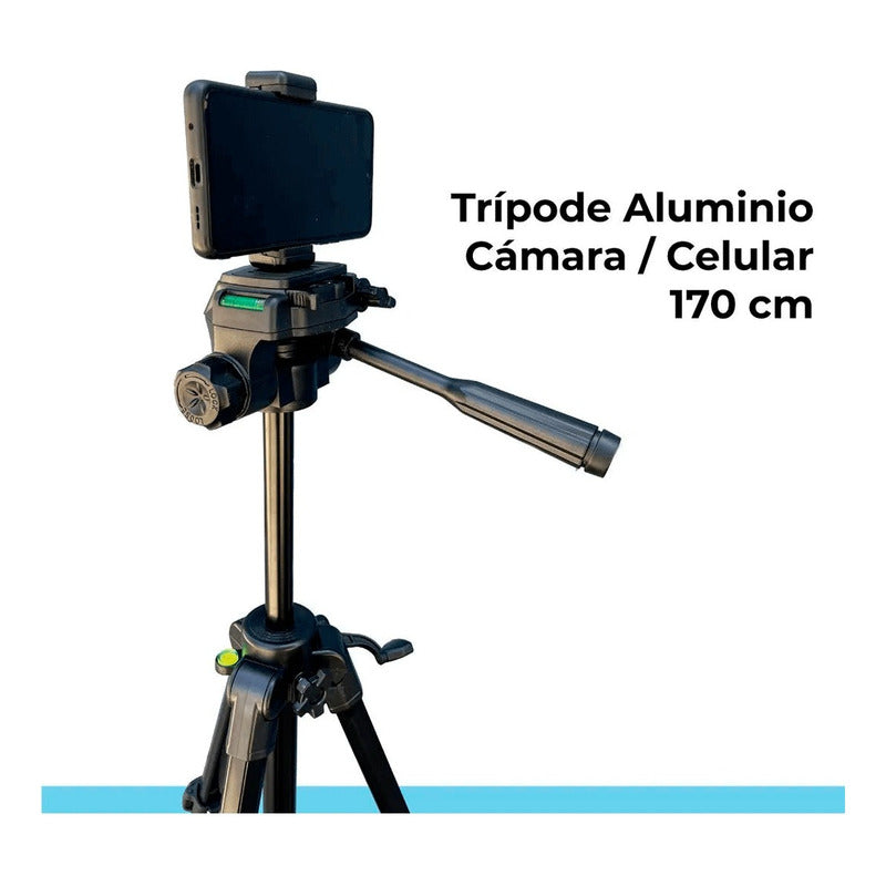 Trípode Universal Aluminio 1.7mts Profesional Cámara Negro
