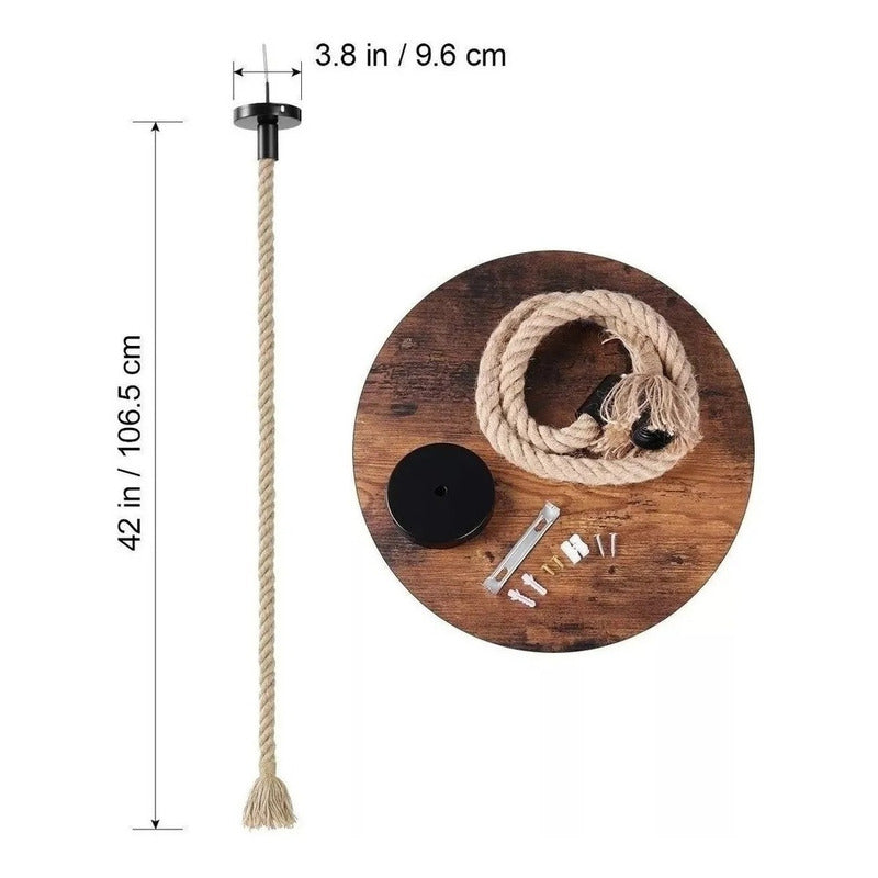 Soquete Colgante Decorativo Vintage Retro Soga E27/h76 Beige