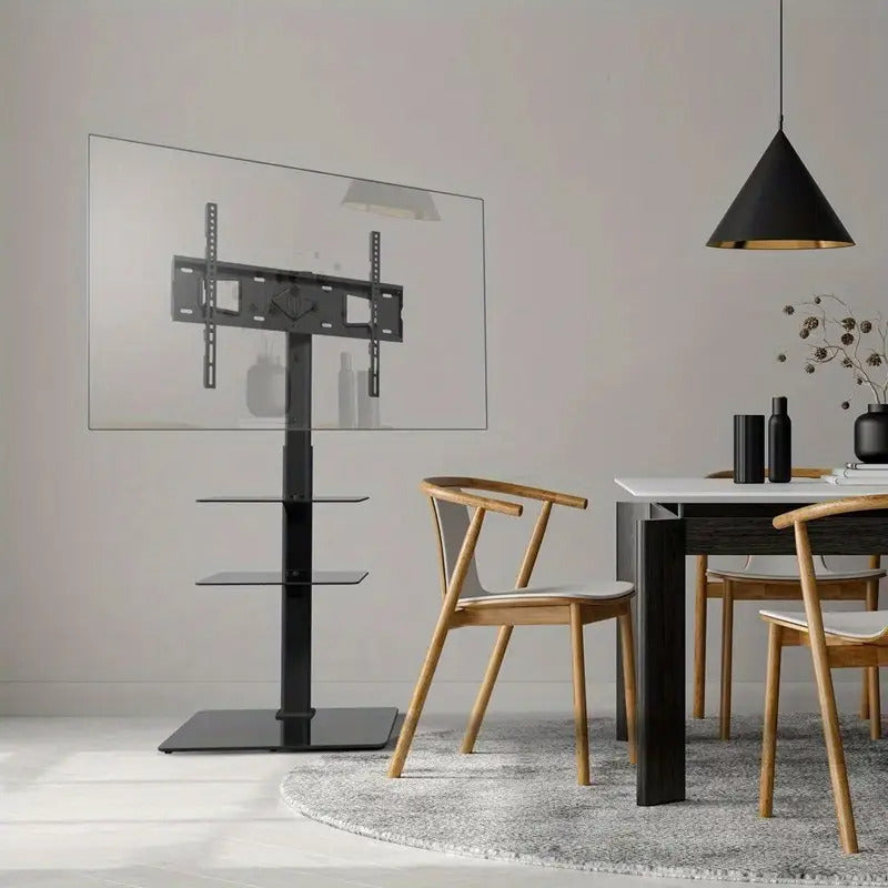 Soporte Tv Rack Con Ruedas 32 A 70 Pulgadas Base Pedestal Negro