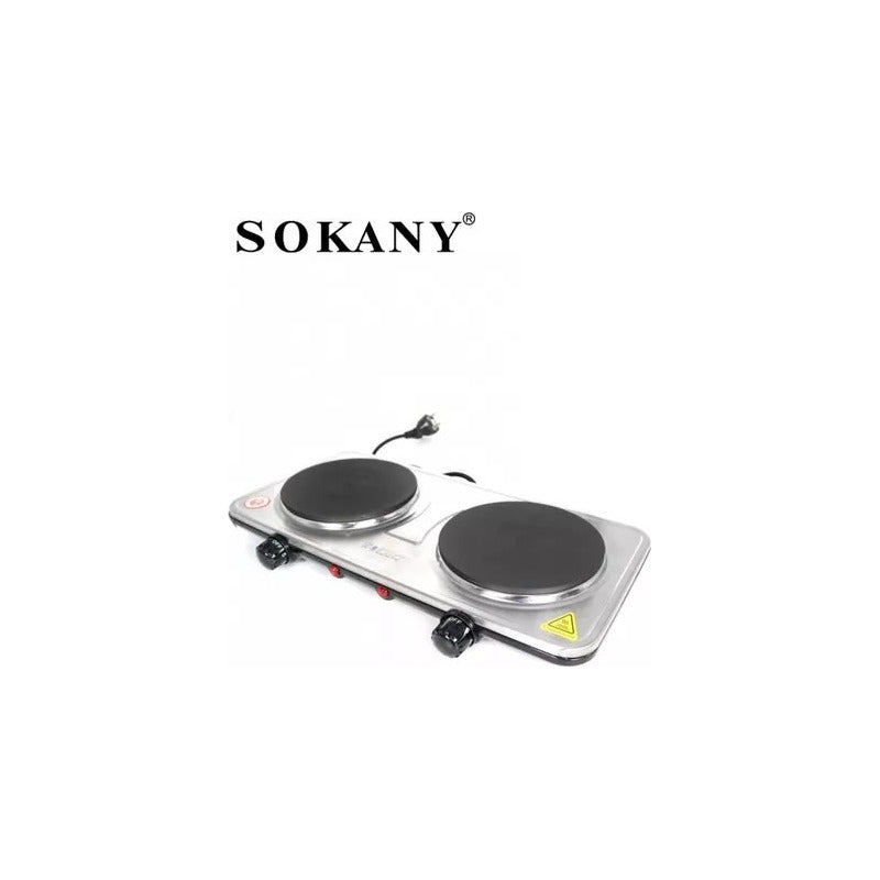 Cocina Electrica Portatil Encimera Doble Plato  - Negro